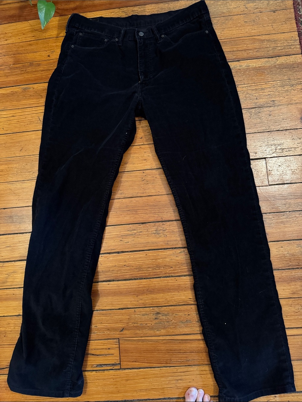 Levi's Black Corduroy Straight-Leg Pants